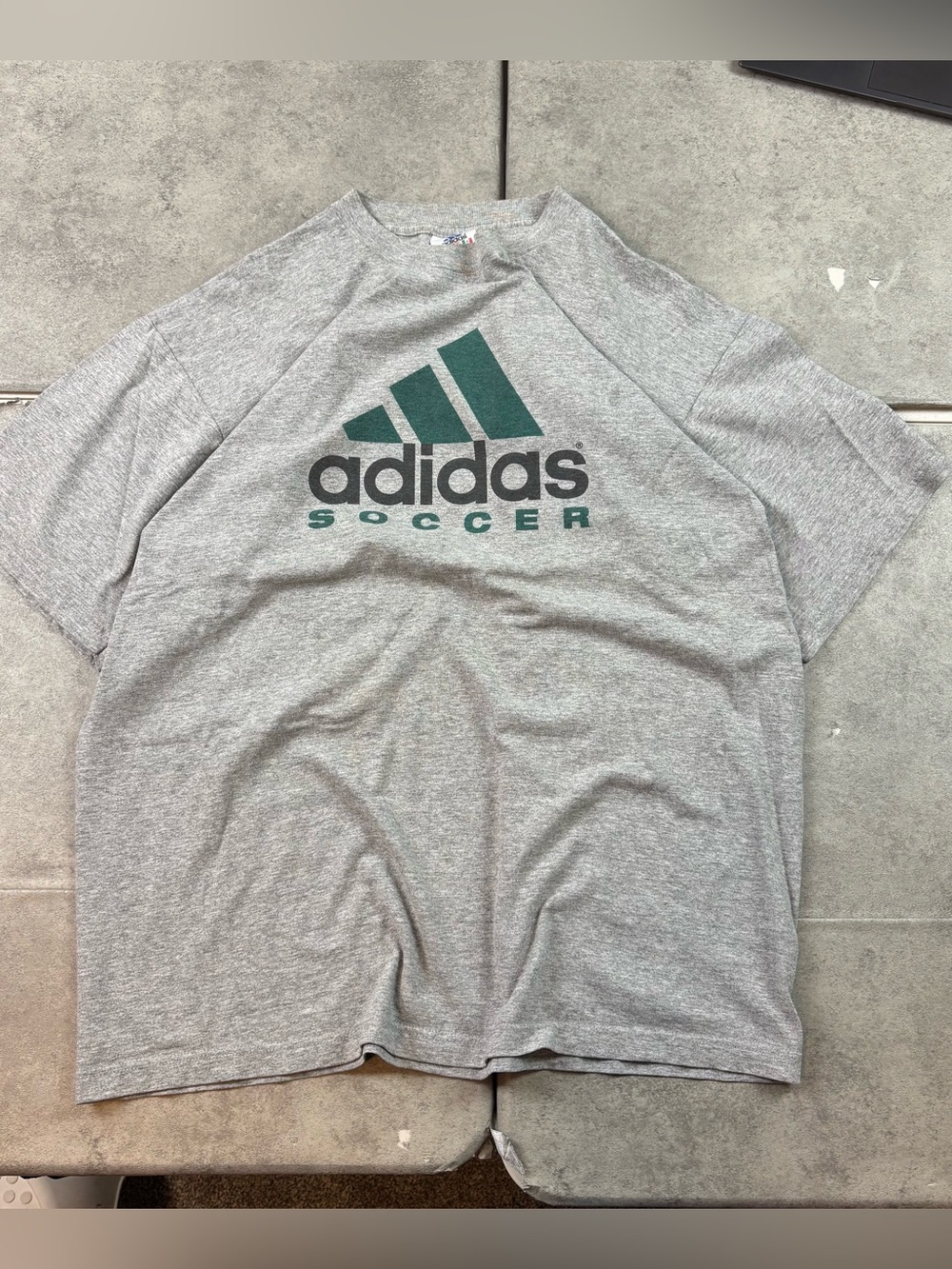 Vintage 90s gray adidas soccer tshirt